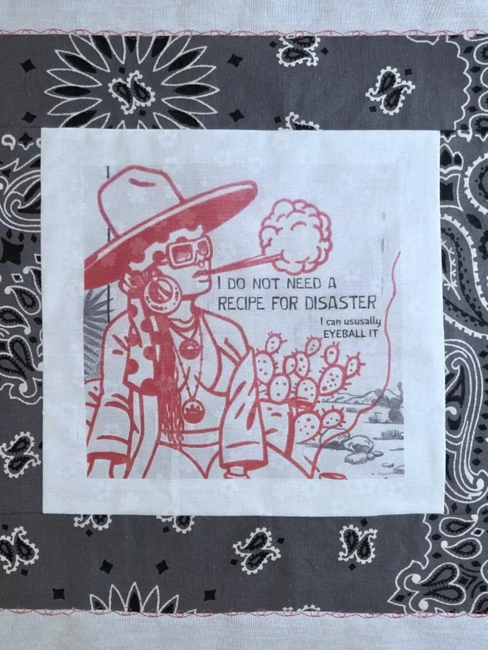 Hand Crafted Up-Cycled Disaster Bandana